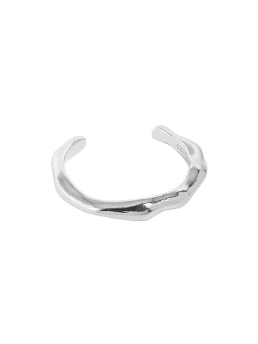 Jlb009 [silver] 925 Sterling Silver Irregular Minimalist Band Ring